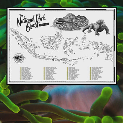 The Indonesia National Parks Quest - Scratch Map