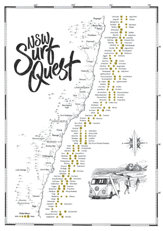 NSW Surf Quest Scratch Map